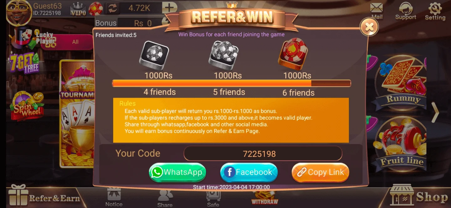 3 patti vegas refferal